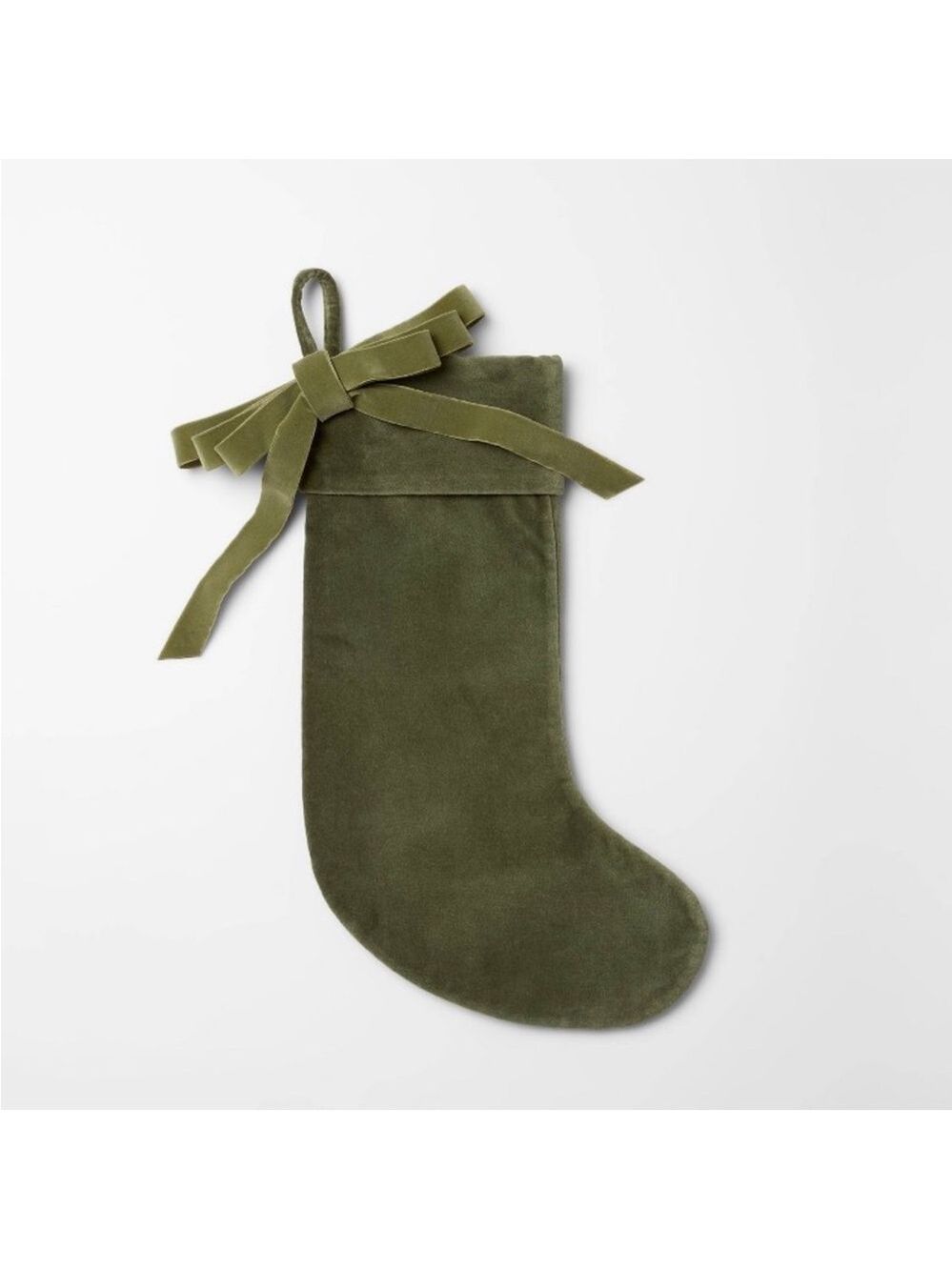 Green Velvet Bow Christmas Stocking -  Threshold™ designed with Studio McGee